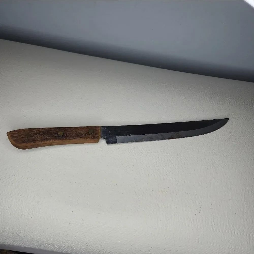 Vintage Rogers Chef Knife 8" Blade, Wood Handle Stainless Steel Japan